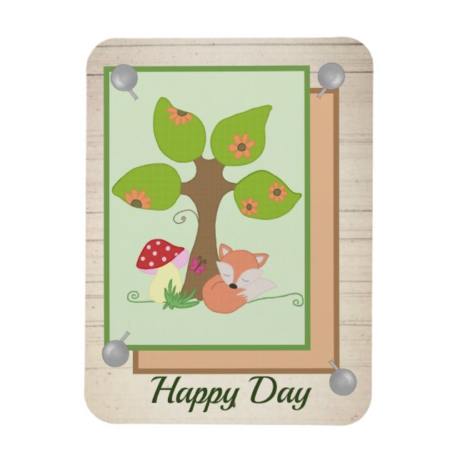 Fuchs unterm Baum Magnet (Vertical)