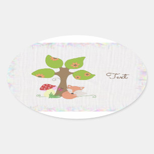 Fuchs unterm Baum Oval Sticker