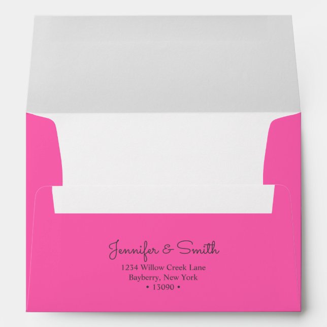 Fuchsia A7 Envelope minimalist & in inviting tone (Back (Bottom))
