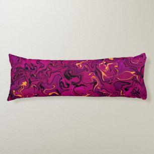 Fuchsia abstract fluid art, bold pink texture body body cushion