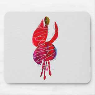 Fuchsia abstract watercolor floral mouse pad