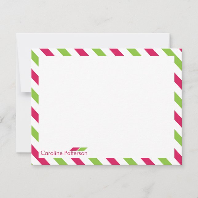 Fuchsia Airmail Personal Stationery Note Card (Front)