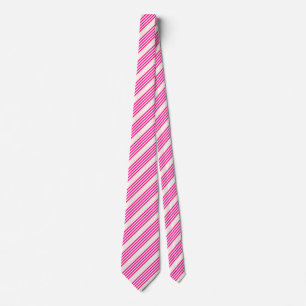 Fuchsia and beige five stripes pattern tie