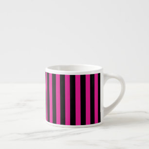 Fuchsia and black candy stripes espresso cup