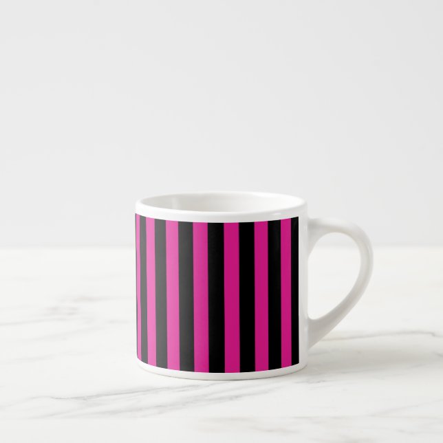 Fuchsia and black candy stripes espresso cup (Right)