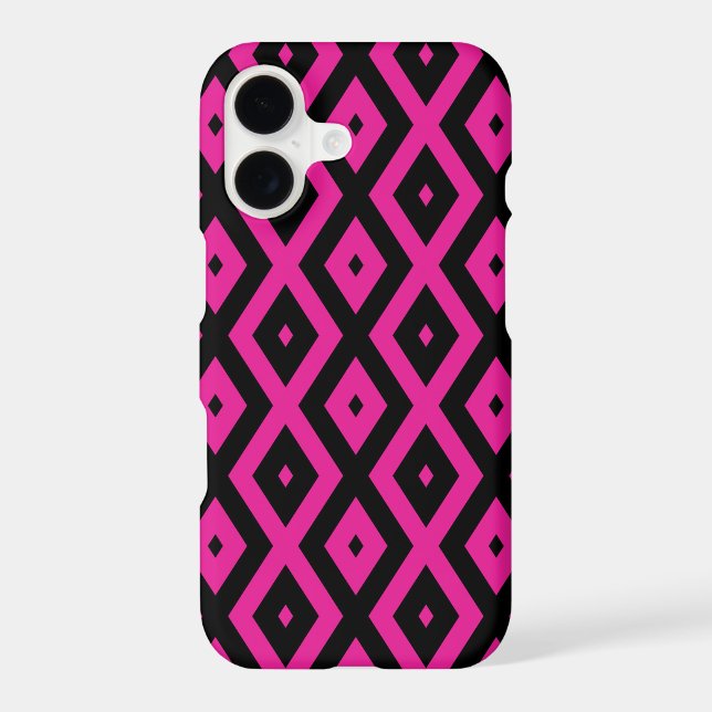 Fuchsia and black diamond pattern (Back)