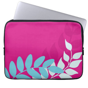 Fuchsia and Blue Mod Vines Laptop Sleeve