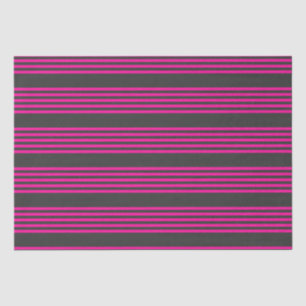 Fuchsia and charcoal five stripes pattern tissue paper