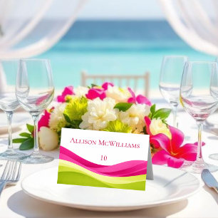Fuchsia and Lime Green Wedding Table Number