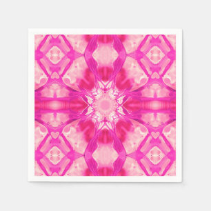 Fuchsia and Pastel Pink Tie Dye Pattern Napkin