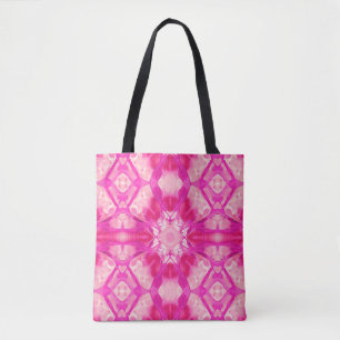 Fuchsia and Pastel Pink Tie Dye Pattern Tote Bag