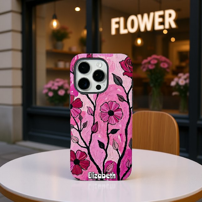 Fuchsia and Pink Rose Painting Case-Mate iPhone Case (Creator Uploaded)