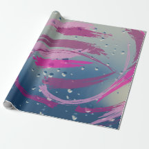 Fuchsia and Soft Pink Brushstroke Wrapping Paper
