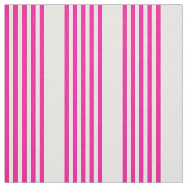Fuchsia and white five stripes pattern fabric (Swatch)