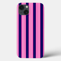 Fuchsia and white five stripes pattern with blue