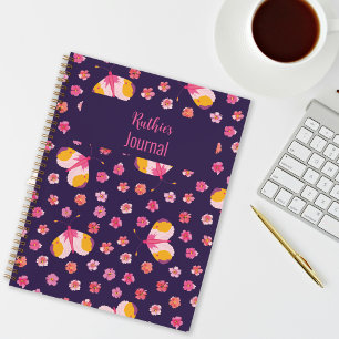 Fuchsia and Yellow Butterfly Personalised Journal