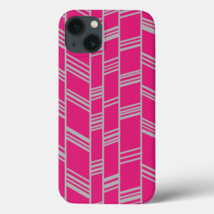 Fuchsia Art Deco Lines iPhone 13 Case