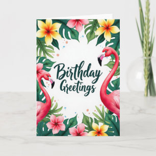 Fuchsia Avian Birthday Card