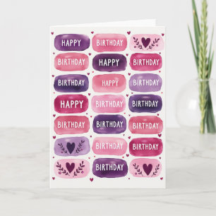 Fuchsia Birthday Watercolor Card