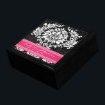 Fuchsia Black and White Damask Wedding Anniversary Gift Box<br><div class="desc">Wedding Black Lacquer Keepsake Custom Designer Personalised Jewellery Box or Memory Box Elegant Unique Wedding Anniversary  Christmas Gifts or Valentines Day Gifts     Farmhouse Wedding,  Victorian Wedding,  Mediaeval Renaissance Wedding,  Black and White Floral Wedding</div>