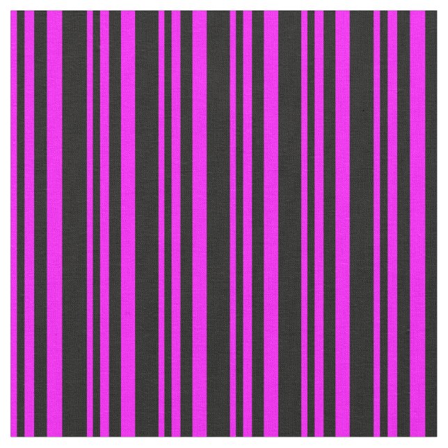 Fuchsia & Black Lined Pattern Fabric (Close Up)