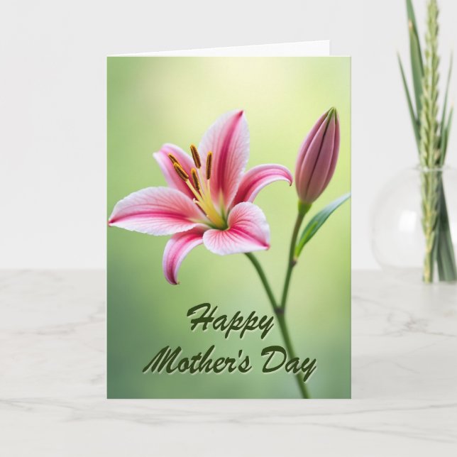 Fuchsia Blossom Mothers Day Card (Front)