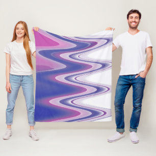 Fuchsia blue gray fleece blanket