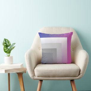 Fuchsia blue grey cushion