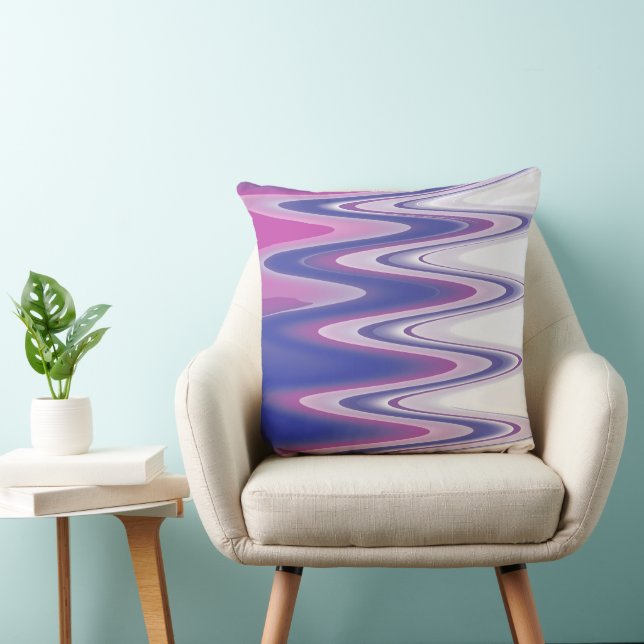 Fuchsia blue grey cushion (Chair)