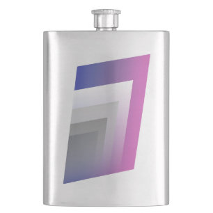 Fuchsia blue grey hip flask