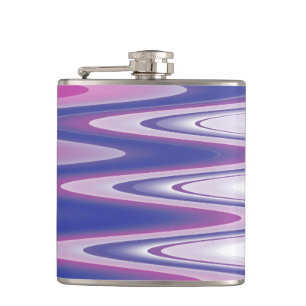 Fuchsia blue grey hip flask