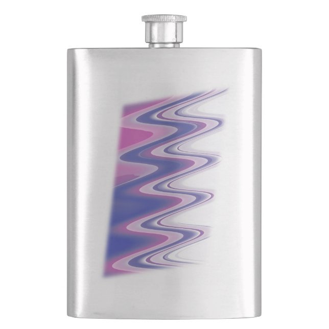 Fuchsia blue grey hip flask (Front)