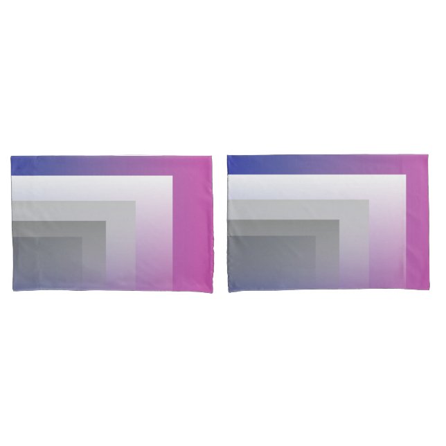 Fuchsia blue grey pillowcase (Front-Set)