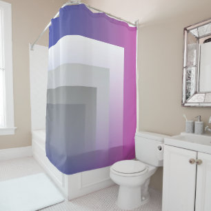 Fuchsia blue grey shower curtain