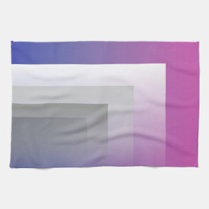 Fuchsia blue grey tea towel