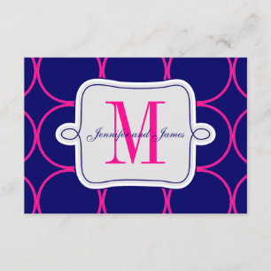 Fuchsia Blue Modern Wedding Reception #2 Enclosure Card