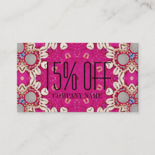fuchsia bohemian chakra massage therapist Yoga Business Card