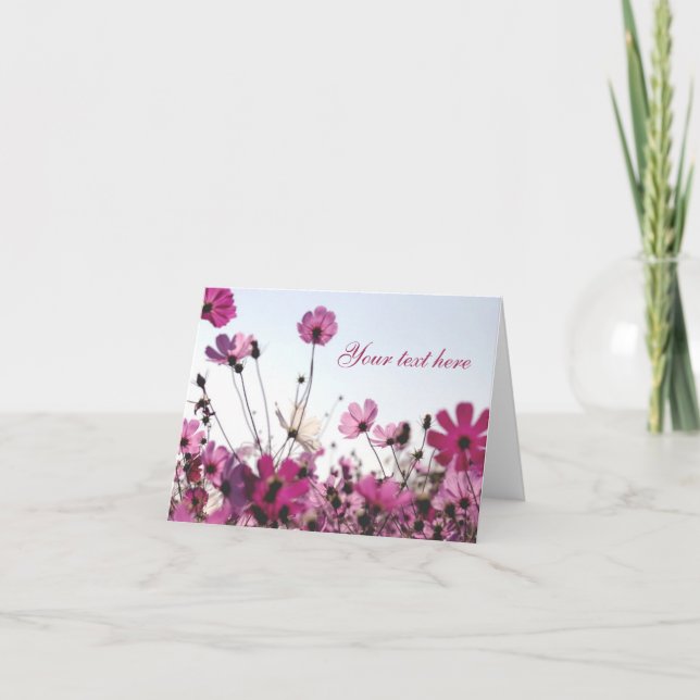 Fuchsia Chamomile Note Card (Customisable) (Front)