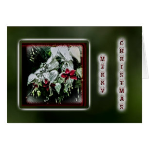 Fuchsia Christmas Greeting Card - Red