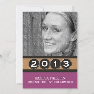 Fuchsia Classy Keys Graduation Invitation