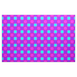 Fuchsia Coloured Square and Circular Pattern Fabric