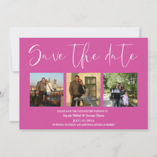 Fuchsia Couple Photos Wedding Save the date 