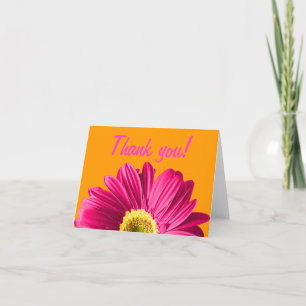 Fuchsia Daisy Flower Thank You Or Custom Card