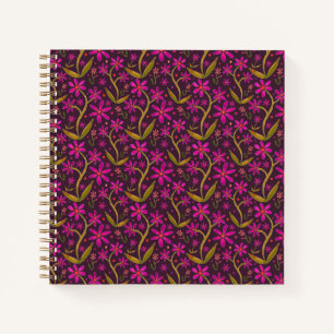 Fuchsia Dancing Watercolor Daisies Notebook