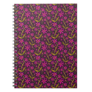 Fuchsia Dancing Watercolor Daisies Notebook