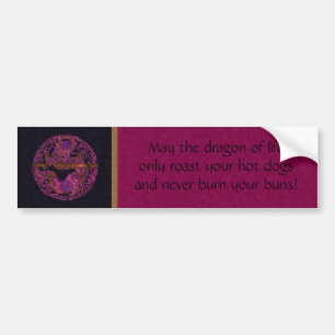 Fuchsia Dragon Medallion Bumper Sticker