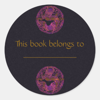 Fuchsia Dragon Medallion Classic Round Sticker
