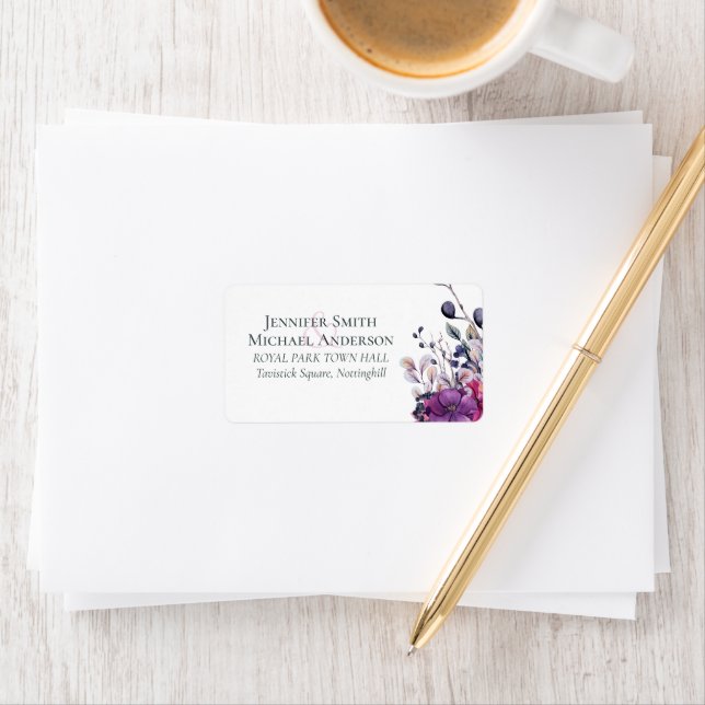 Fuchsia Dreams ADDRESS LABELS Wedding Floral (Insitu)