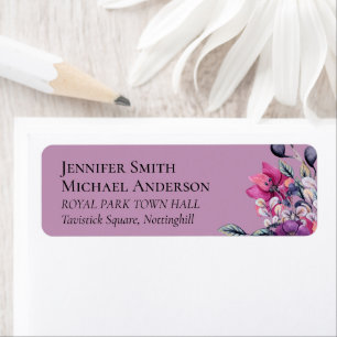 Fuchsia Dreams Co-ordinates Sage and Deep Pink Return Address Label