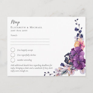 Fuchsia Dreams RSVP with Menu Postcard